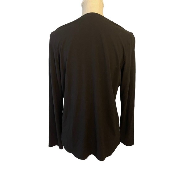 Eileen Fisher Tencel Fine Jersey Crew Neck Basic Length Top Black Size Large* - Picture 2 of 5